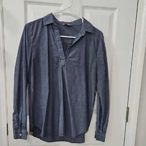 LOFT Blue Casual Button Down Shirt